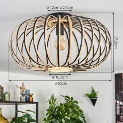 Luminaires Scandinaves-hofstein Oravi Plafonnier Noir, 1 lumière