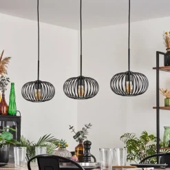 hofstein Oravi Suspension Noir, 3 lumières