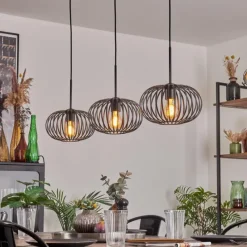 hofstein Oravi Suspension Noir, 3 lumières