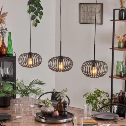 hofstein Oravi Suspension Noir, 3 lumières