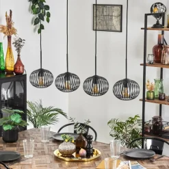 hofstein Oravi Suspension Noir, 4 lumières