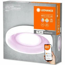 Luminaires Ledvance ORBIS Applique murale / Plafonnier LED Blanc, 1 lumière, Changeur de couleurs