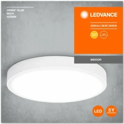 Luminaires Ledvance Orbis Plafonnier LED Blanc, 1 lumière* Éclairage Led