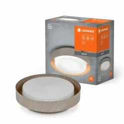 Lampes En Bois-Luminaires Ledvance Orbis Plafonnier Couleur bois, 2 lumières