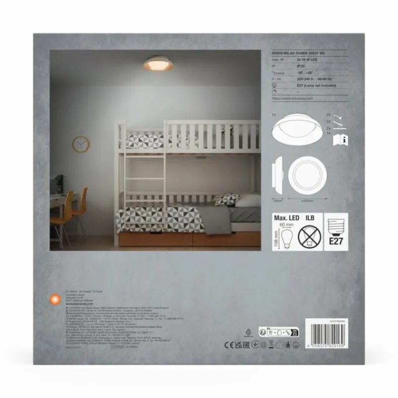 Lampes En Bois-Luminaires Ledvance Orbis Plafonnier Couleur bois, 2 lumières