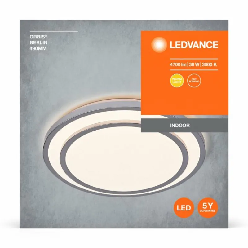 Luminaires Ledvance Orbis Plafonnier LED Argenté, 1 lumière* Éclairage Led