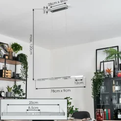 hofstein Ordal Suspension, Suspension LED Argenté, 4 lumières* Suspensions