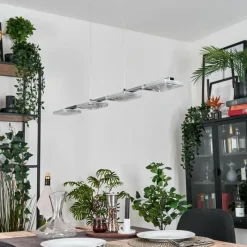 hofstein Ordal Suspension, Suspension LED Argenté, 4 lumières* Suspensions