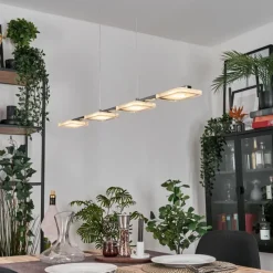 hofstein Ordal Suspension, Suspension LED Argenté, 4 lumières* Suspensions