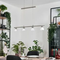 hofstein Ordan Suspension, Suspension LED Nickel mat, 4 lumières