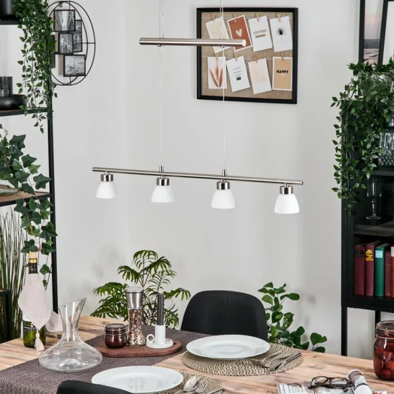 hofstein Ordan Suspension, Suspension LED Nickel mat, 4 lumières