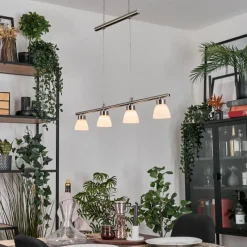 hofstein Ordan Suspension, Suspension LED Nickel mat, 4 lumières