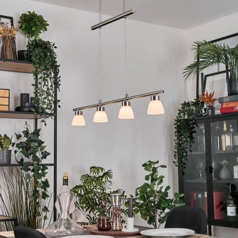 hofstein Ordan Suspension, Suspension LED Nickel mat, 4 lumières
