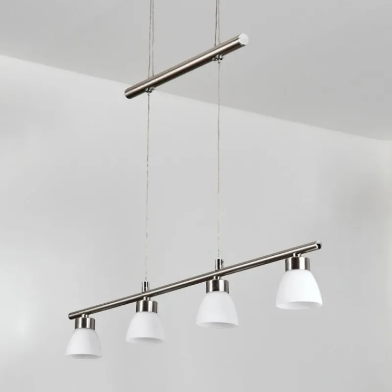 hofstein Ordan Suspension, Suspension LED Nickel mat, 4 lumières