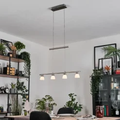 hofstein Ordan Suspension, Suspension LED Nickel mat, 4 lumières