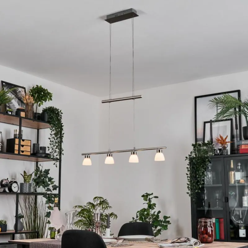 hofstein Ordan Suspension, Suspension LED Nickel mat, 4 lumières