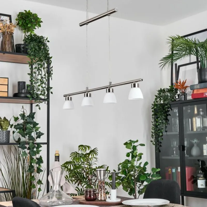 hofstein Ordan Suspension, Suspension LED Nickel mat, 4 lumières