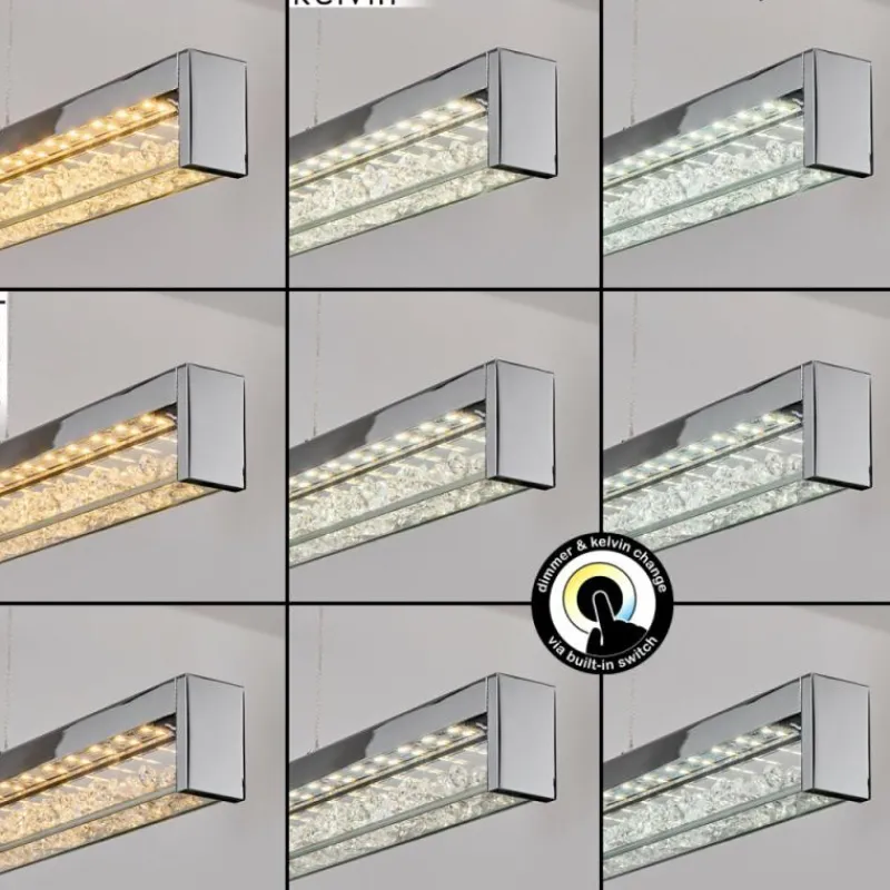 hofstein Ortan Suspension, Suspension LED Argenté, 4 lumières