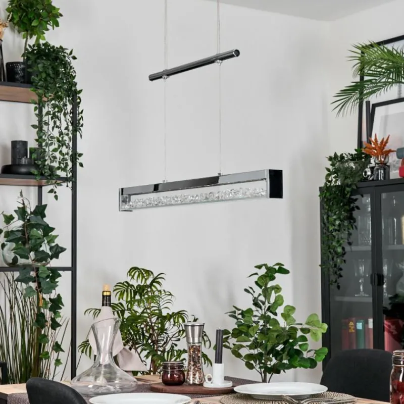 hofstein Ortan Suspension, Suspension LED Argenté, 4 lumières