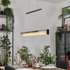 hofstein Ortan Suspension, Suspension LED Argenté, 4 lumières