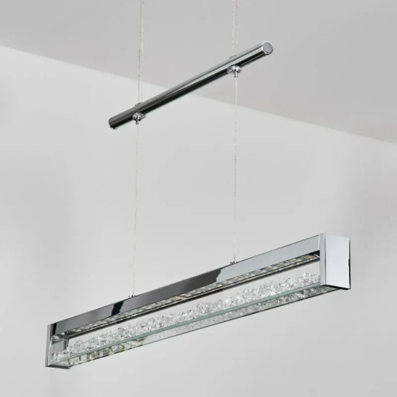 hofstein Ortan Suspension, Suspension LED Argenté, 4 lumières