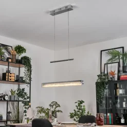 hofstein Ortan Suspension, Suspension LED Argenté, 4 lumières
