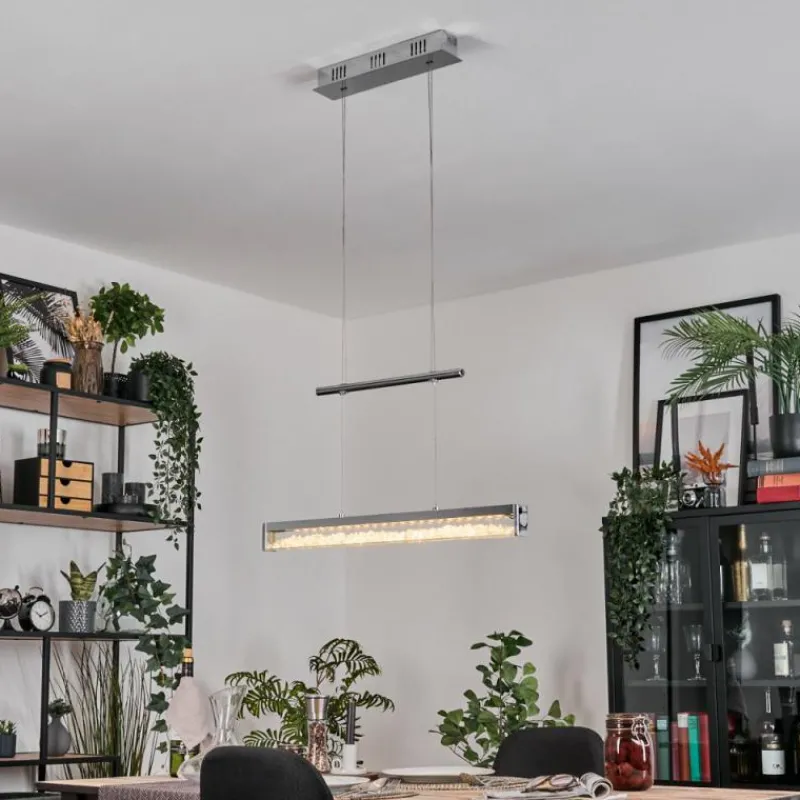 hofstein Ortan Suspension, Suspension LED Argenté, 4 lumières