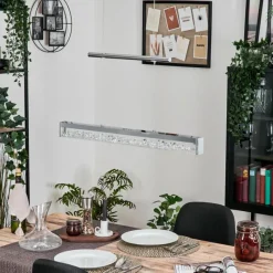 hofstein Ortan Suspension, Suspension LED Argenté, 4 lumières