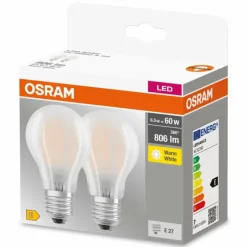 Luminaires Osram OSRAM CLASSIC A Lot de 2 LED E27 6,5 Watt 2700 Kelvin 806 Lumen
