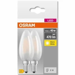 Luminaires Osram OSRAM CLASSIC B Lot de 2 LED E14 4 watt 2700 kelvin 470 lumen
