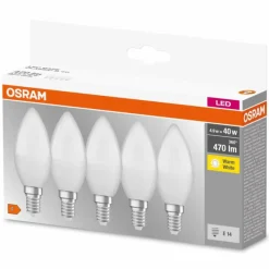 Luminaires Osram OSRAM CLASSIC B Lot de 5 LED E14 4,9 watt 2700 kelvin 470 lumen