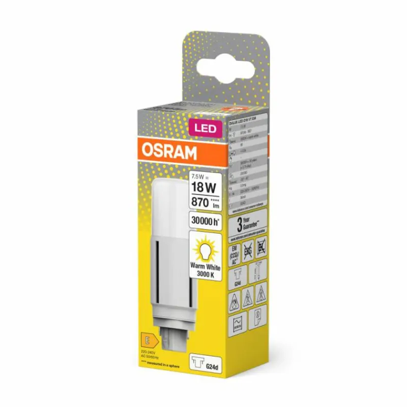 Luminaires Osram OSRAM DULUX G24d 7,5 Watt 3000 Kelvin 870 Lumen