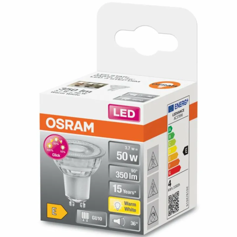 Luminaires Osram OSRAM LED GU10 3,7 Watt 2700 Kelvin 350 lumen