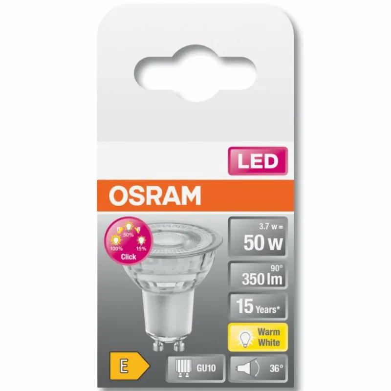Luminaires Osram OSRAM LED GU10 3,7 Watt 2700 Kelvin 350 lumen