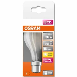 Luminaires Osram OSRAM LED Retrofit B22d 6,5 Watt 2700 Kelvin 806 Lumen