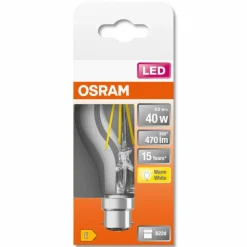Luminaires Osram OSRAM LED Retrofit B22d 4 Watt 2700 Kelvin 470 Lumen