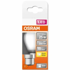 Luminaires Osram OSRAM LED Retrofit B22d 2,5 Watt 2700 Kelvin 250 lumen