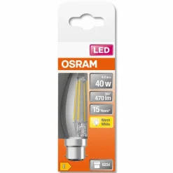 Luminaires Osram OSRAM LED Retrofit B22d 4 Watt 2700 Kelvin 470 Lumen