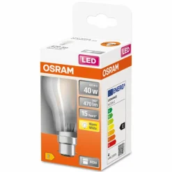 Luminaires Osram OSRAM LED Retrofit B22d 4 Watt 2700 Kelvin 470 Lumen