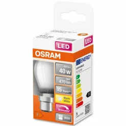Luminaires Osram OSRAM LED Retrofit B22d 4,8 watt 2700 kelvin 470 lumen