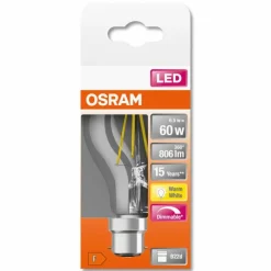 Luminaires Osram OSRAM LED Retrofit B22d 6,5 Watt 2700 Kelvin 806 Lumen