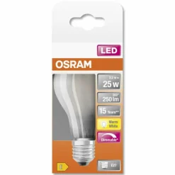 Luminaires Osram OSRAM LED Retrofit E27 2,2 Watt 2700 Kelvin 250 lumen