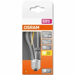 Luminaires Osram OSRAM LED Retrofit E27 2,5 Watt 2700 Kelvin 250 lumen
