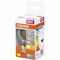 Luminaires Osram OSRAM LED Retrofit E14 5,5 watt 2700 kelvin 806 lumen