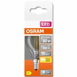 Luminaires Osram OSRAM LED Retrofit E14 5,5 watt 2700 kelvin 806 lumen