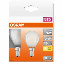 Luminaires Osram OSRAM LED Retrofit Lot de 2 E14 2,5 watt 2700 Kelvin 250 lumen