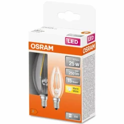 Luminaires Osram OSRAM LED Retrofit Lot de 2 E14 2,5 watt 2700 Kelvin 250 lumen