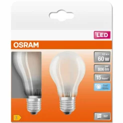 Luminaires Osram OSRAM LED Retrofit Lot de 2 E27 6,5 Watt 4000 Kelvin 806 Lumen