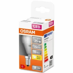 Luminaires Osram OSRAM LED STAR E14 3,3 Watt 2700 Kelvin 250 lumen