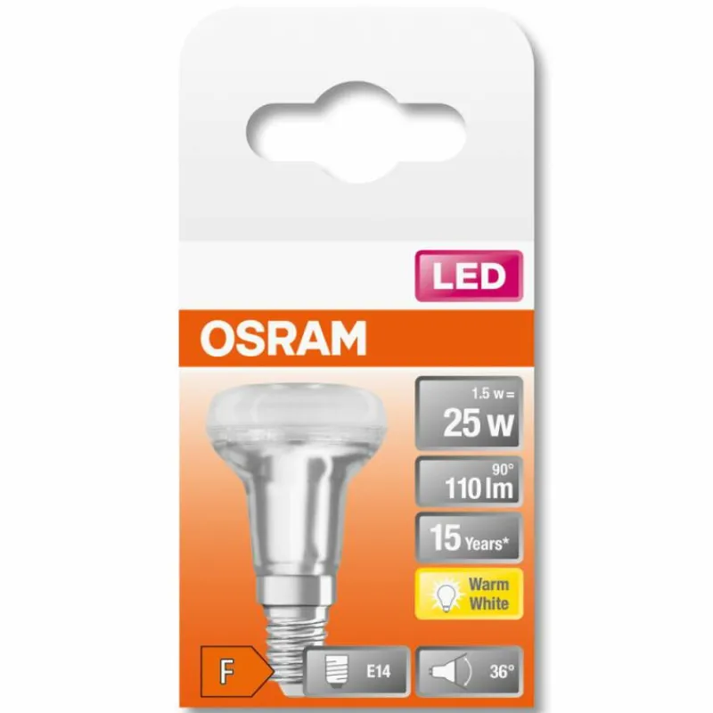 Luminaires Osram OSRAM LED STAR E14 1,5 Watt 2700 Kelvin 110 lumen